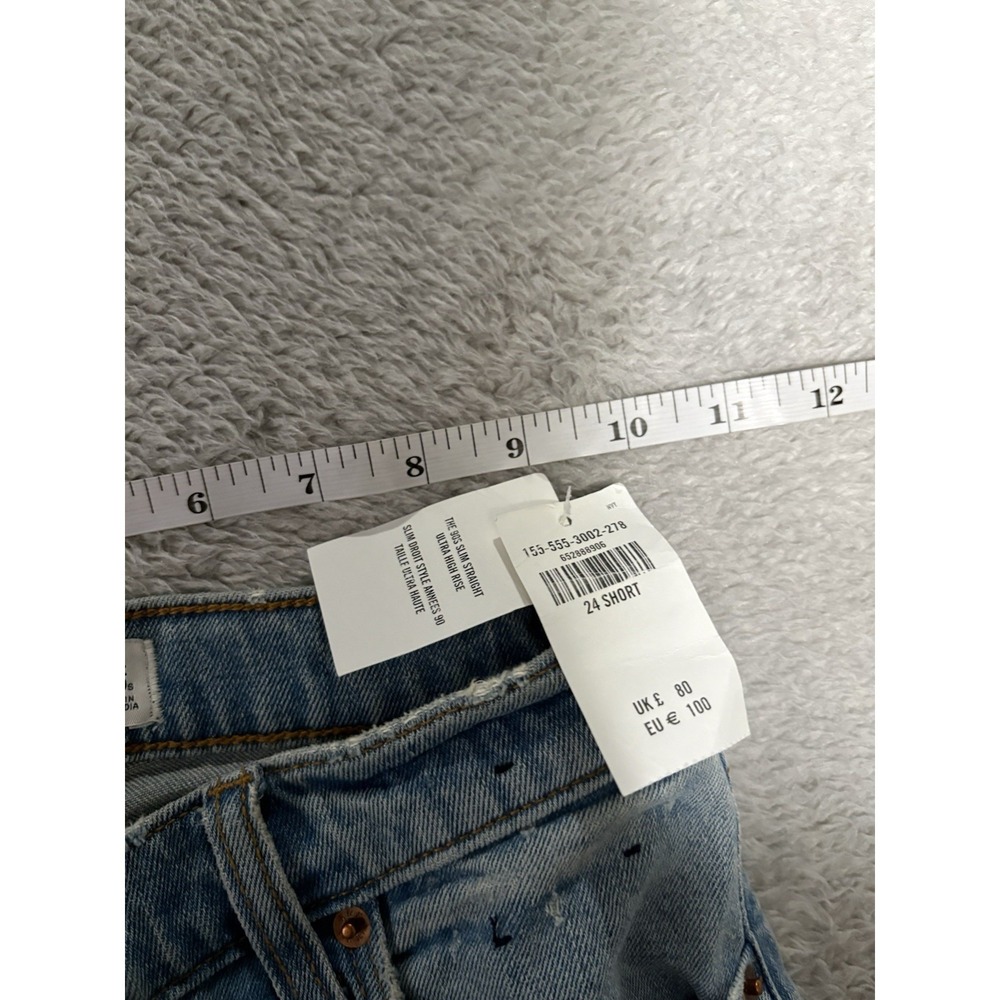 Abercrombie & Fitch 90s Slim Straight Ultra High Rise Jeans Size 24 00R Pants St - Picture 9 of 11